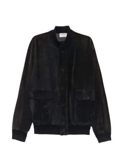 Pre-owned A.n.g.e.l.o. Vintage Cult 2000s Suede Jacket In Blue