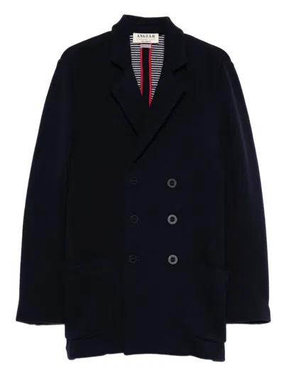 Pre-owned A.n.g.e.l.o. Vintage Cult 2000s Wool Double-breasted Blazer In Black