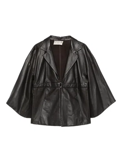 Pre-owned A.n.g.e.l.o. Vintage Cult 2010s Leather Bell-sleeve Jacket In Brown