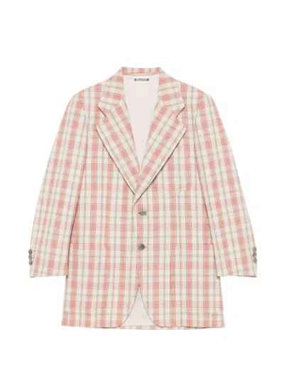 Pre-owned A.n.g.e.l.o. Vintage Upcycling Check-pattern Blazer In Pink