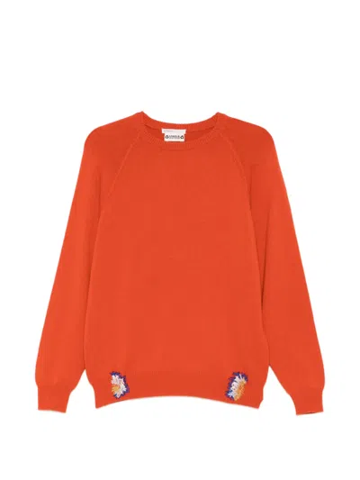 Pre-owned A.n.g.e.l.o. Vintage Upcycling Embroidery Sweater In Orange