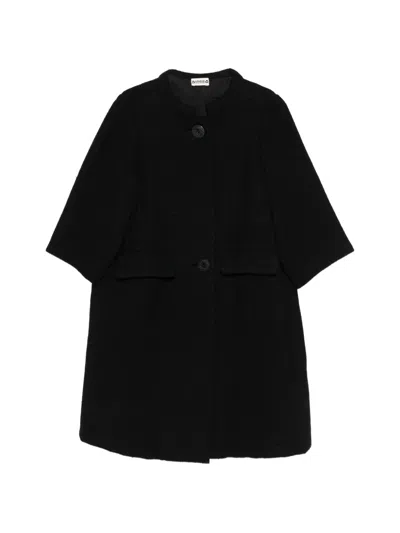 Pre-owned A.n.g.e.l.o. Vintage Upcycling Floral-print Buttoned Coat In Black