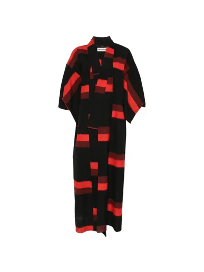Pre-owned A.n.g.e.l.o. Vintage Upcycling Floral-print Kimono In Black