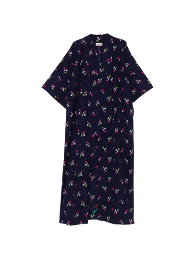 Pre-owned A.n.g.e.l.o. Vintage Upcycling Floral-print Kimono In Blue