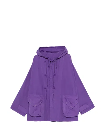 Pre-owned A.n.g.e.l.o. Vintage Upcycling Hooded Coat In Purple