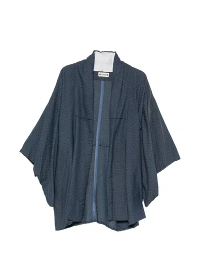 Pre-owned A.n.g.e.l.o. Vintage Upcycling Patterned Kimono In Blue