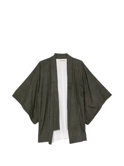 Pre-owned A.n.g.e.l.o. Vintage Upcycling Patterned Kimono In Brown