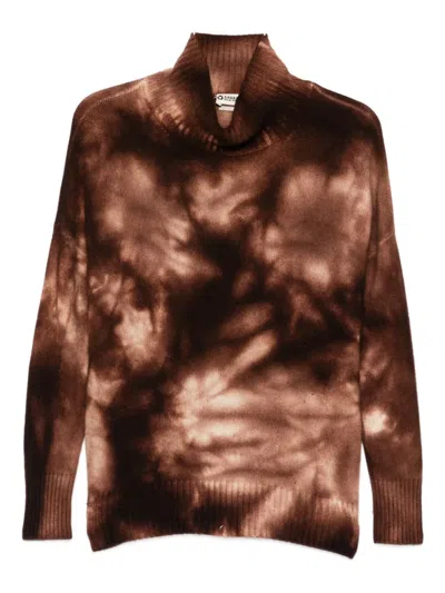 Pre-owned A.n.g.e.l.o. Vintage Upcycling Tie-dye High-neck Sweater In Brown