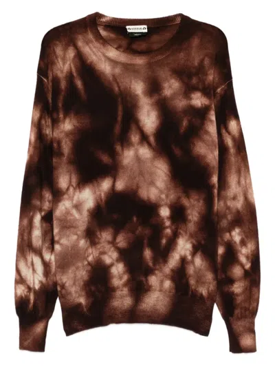 Pre-owned A.n.g.e.l.o. Vintage Upcycling Tie-dye Sweater In Brown