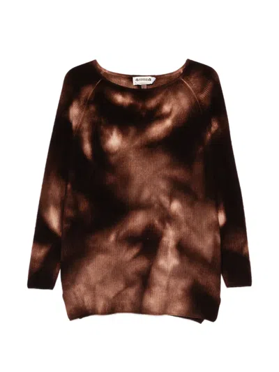 Pre-owned A.n.g.e.l.o. Vintage Upcycling Tie-dye Sweater In Brown