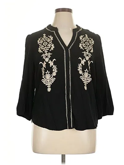 Pre-owned Angels 3/4 Sleeve Blouse In Black
