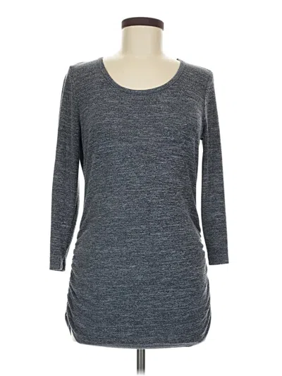 Pre-owned Angels 3/4 Sleeve Top Gray Boatneck Tops