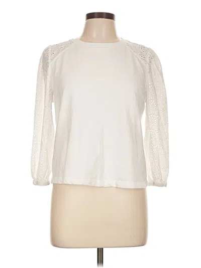 Pre-owned Angels 3/4 Sleeve Top Ivory Crew Neck Tops