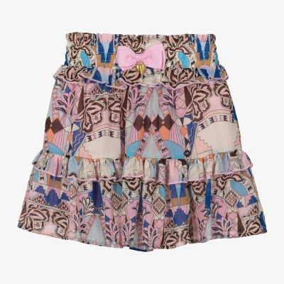 Angel's Face Babies'  Girls Blue Floral Chiffon Skirt In Pink