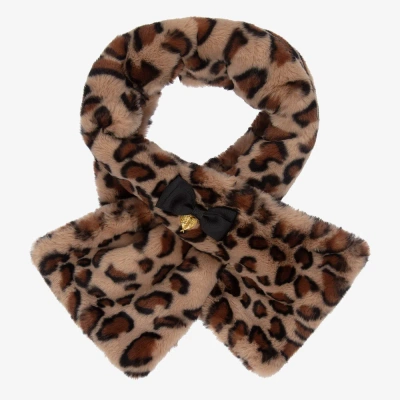 Angel's Face Kids'  Girls Leopard Faux Fur Scarf (90cm) In Brown