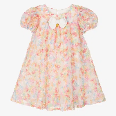 Angel's Face Kids' Girls Pastel Pink Tulle Puff Sleeve Dress