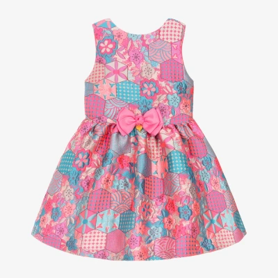 Angel's Face Kids' Girls Pink & Blue Jacquard Dress