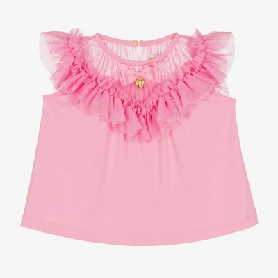 Angel's Face Kids' Girls Pink Cotton & Tulle Top