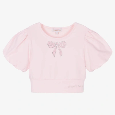 Angel's Face Kids' Girls Pink Cotton Cropped T-shirt