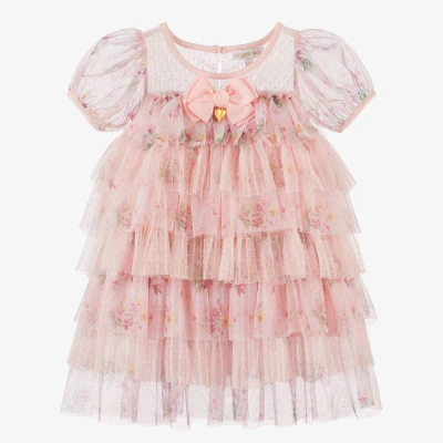 Angel's Face Kids' Girls Pink Floral Tulle Dress