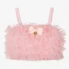 ANGEL'S FACE GIRLS PINK JERSEY & TULLE VEST TOP