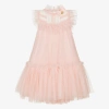 ANGEL'S FACE GIRLS PINK SPOTTED TULLE DRESS