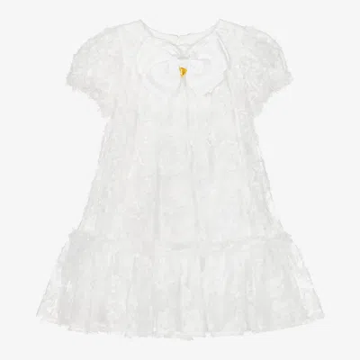 Angel's Face Kids' Girls White Tulle Puff Sleeve Dress