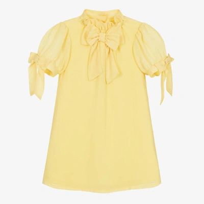 Angel's Face Kids' Girls Yellow Crêpe Chiffon Bow Dress