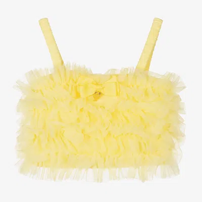 Angel's Face Kids' Girls Yellow Jersey & Tulle Waistcoat Top