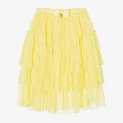 Angel's Face Kids' Girls Yellow Pleated Tulle Skirt