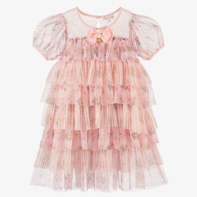 Angel's Face Teen Girls Pink Floral Tulle Dress