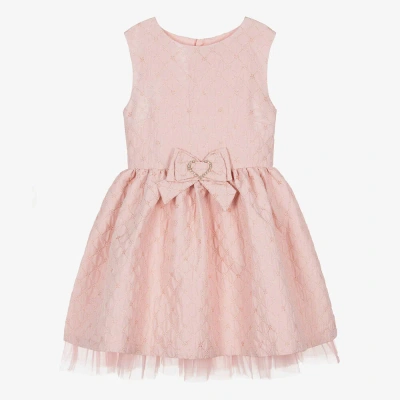 Angel's Face Teen Girls Pink Jacquard Flower Dress