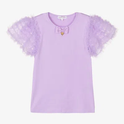 Angel's Face Teen Girls Purple Tulle T-shirt