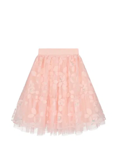 Angel's Face Ariana Floral-appliqué Skirt In Pink