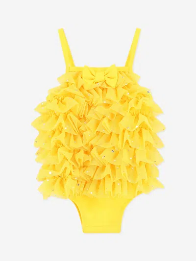 Angel's Face Kids' Baby Girls Minnow Sparkle Swimsuit In Yellow