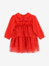 Angel's Face Angels Face Baby Girls Tallulah Gold Dot Tiered Dress In Burgundy