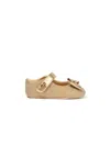 Angel's Face Bow-detailing Ballerina Shoes In Gold