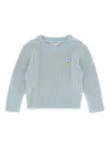 Angel's Face Bow-detailing Knitted Jumper In Blue
