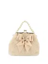 Angel's Face Bow-embellished Pearl-handle Tote Bag In Neutral