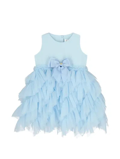 Angel's Face Babies' Bow Ruffled Dress In Blue