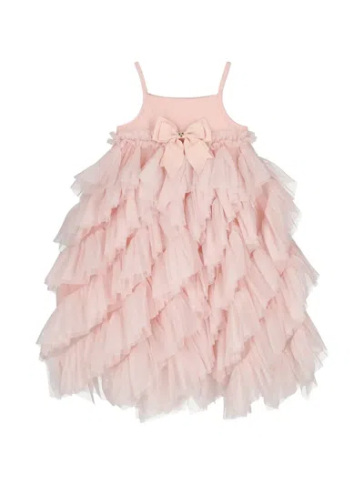 Angel's Face Kids' Cascade Waterfall Sparkle Tulle Dress In Pink