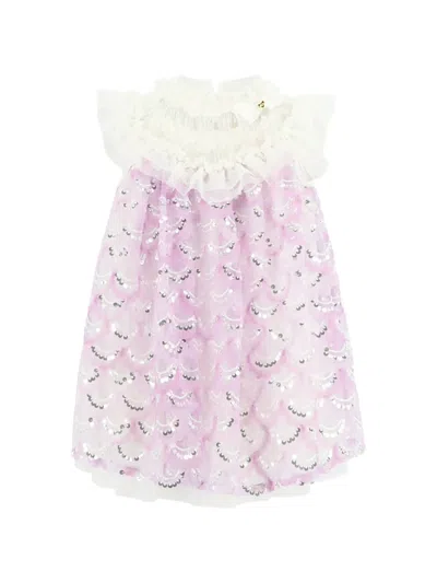 Angel's Face Kids' Dominique Sequin Ruffled Dress In Purple