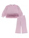 Angel's Face Embroidered-ruffle Tracksuit In Purple
