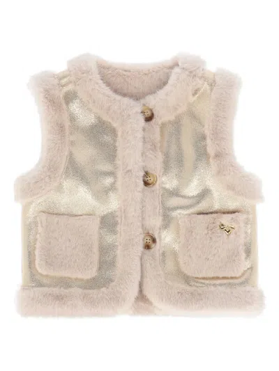 ANGEL'S FACE FAUX-FUR METALLIC VEST