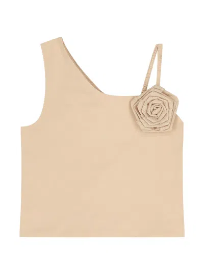Angel's Face Kids' Floral-appliqué Tank Top In Neutral