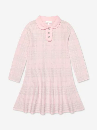 Angel's Face Babies' Angels Face Girls Amina Check Knitted Dress In Pink