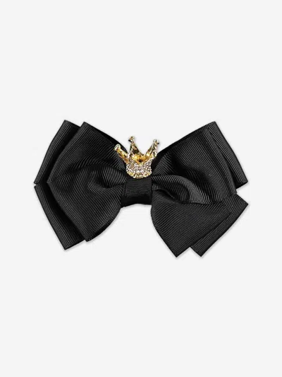 Angel's Face Kids' Angels Face Girls Big Bow With Crown Hair Clip In Black