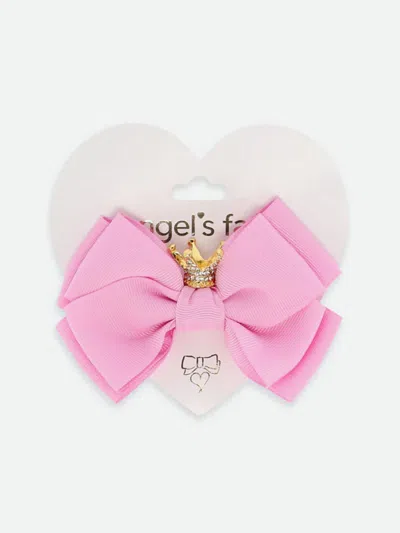 Angel's Face Kids' Angels Face Girls Big Bow With Crown Hair Clip In Pink