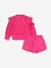 Angel's Face Girls Bijou Crystal Velour Short Set In Pink