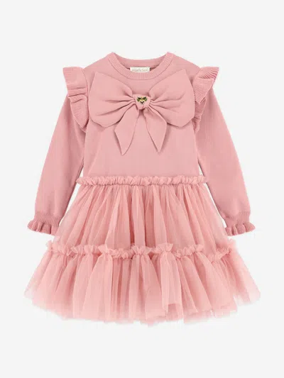 Angel's Face Babies' Angels Face Girls Bliss Knitted And Tulle Dress In Orange